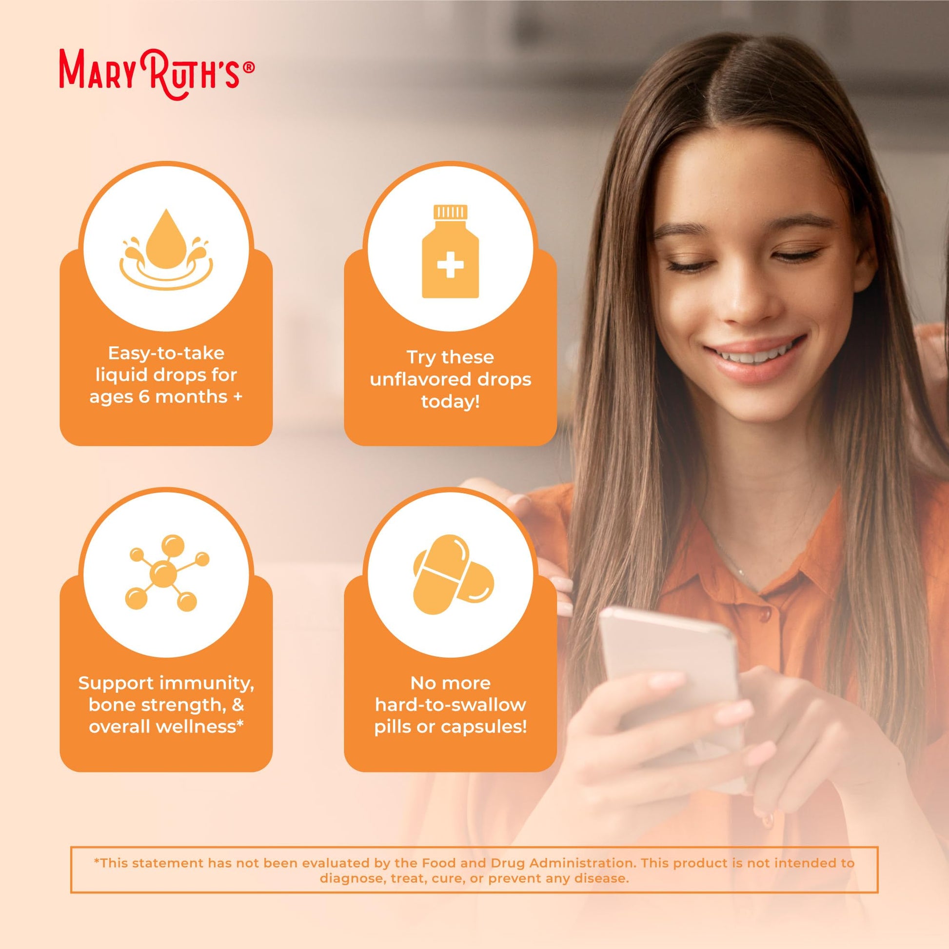 MaryRuth Organics Vitamin D USDA Organic | VIT D3 Liquid | Sugar Free | Liquid VIT D Spray Immune Support for Adults & Kids | Bone Health| Vegan | Gluten Free | Non-GMO | 30 Servings - Maple Wellness Supplements