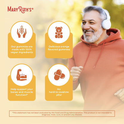 MaryRuth Organics Vitamin D3 Gummies | 2 Month Supply | Adults & Kids Vitamin D Gummy | Immune Support Supplement | VIT D3 1000IU for Bone Health&Muscle Function | Vegan | Non-GMO | Gluten Free | 60 - Maple Wellness Supplements