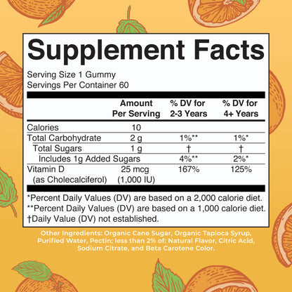 MaryRuth Organics Vitamin D3 Gummies | 2 Month Supply | Adults & Kids Vitamin D Gummy | Immune Support Supplement | VIT D3 1000IU for Bone Health&Muscle Function | Vegan | Non-GMO | Gluten Free | 60 - Maple Wellness Supplements