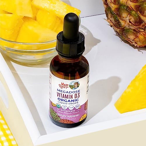 MaryRuth Organics Vitamin D3 Liquid Drops | Megadose 4000 IU | USDA Organic Liquid Vitamin D Spray for Adults & Kids | Immune Support & Bone Health | Vegan | Gluten Free | Non-GMO | 30 Servings - Maple Wellness Supplements