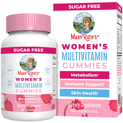 MaryRuth Organics Women's Immune Support Multivitamin Gummies | Ages 14+ | Skin Health | Gummy Vitamins for Women | Sugar-Free | Vegan | Non-GMO | 60 Count - Maple Wellness Supplements