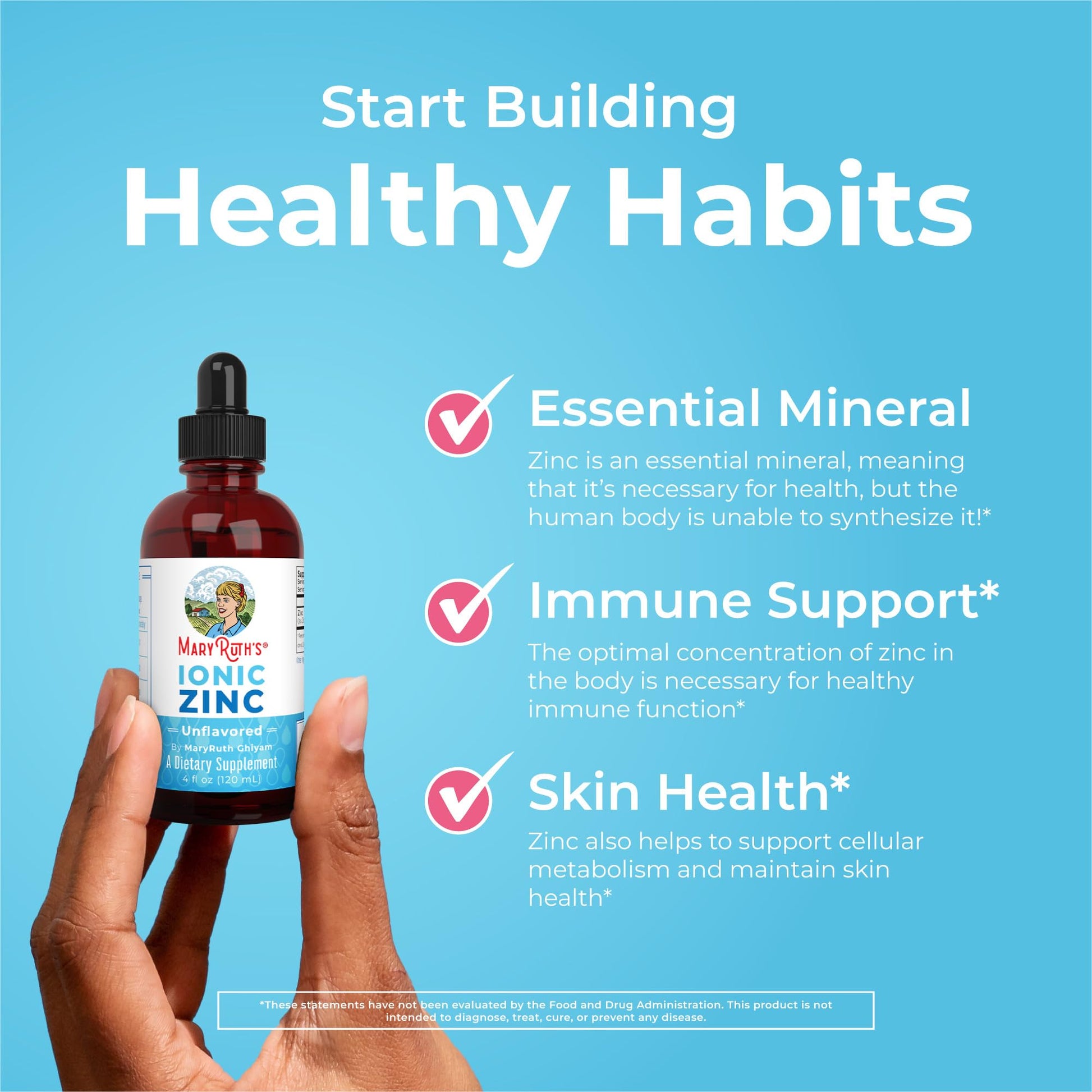 MaryRuth Organics Zinc Supplement for Immune Support, Immune Support Supplement for Kids, Ages 4-13, Zinc Sulfate, Vegan, USDA Organic, Glycerin Based, 2 Fl Oz - Maple Wellness Supplements