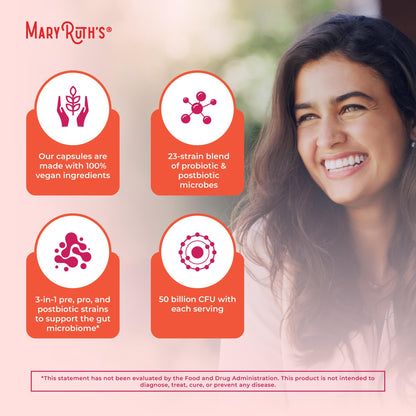 MARYRUTH'S 3-in-1 Daily Health Probiotics for Women | Hormone Support & Gut Health Supplement for Women | Women’s Probiotic - Maple Wellness Supplements