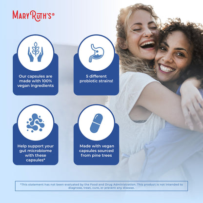 MARYRUTH'S Complete Gut Health+ Capsules | 5 Probiotic Blend | Butyrate | Corebiome® | Vegan Gut Support | Support Gastrointestinal Health & Microbiome - Maple Wellness Supplements