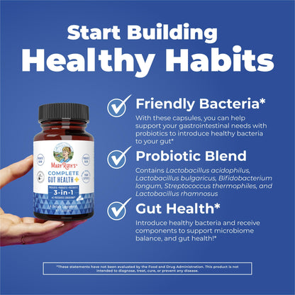 MARYRUTH'S Complete Gut Health+ Capsules | 5 Probiotic Blend | Butyrate | Corebiome® | Vegan Gut Support | Support Gastrointestinal Health & Microbiome - Maple Wellness Supplements