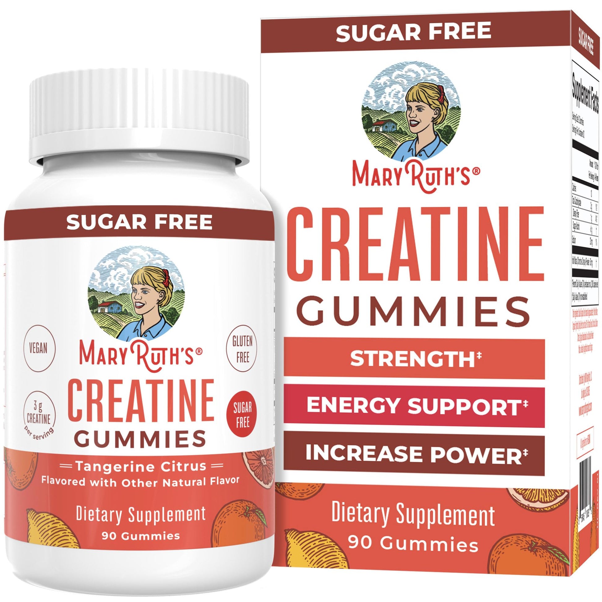 MaryRuth's Creatine Gummies | Creatine Monohydrate Gummies | 3g Creatine Per Serving | Creatine for Women & Men | Tangerine Citrus Flavor | Exercise | Workout | Sugar Free | Vegan | 90 Count - Maple Wellness Supplements