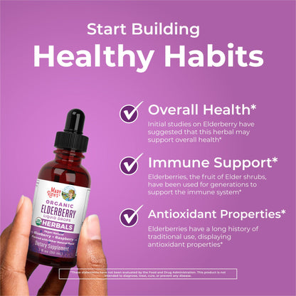 MARYRUTH'S Elderberry Liquid Drops for Adults & Kids | Immune Support | Antioxidant | Overall Wellness | Elder Berry Extract | USDA Organic | Sugar Free | Vegan | Non-GMO | Gluten Free | 1 Fl Oz - Maple Wellness Supplements