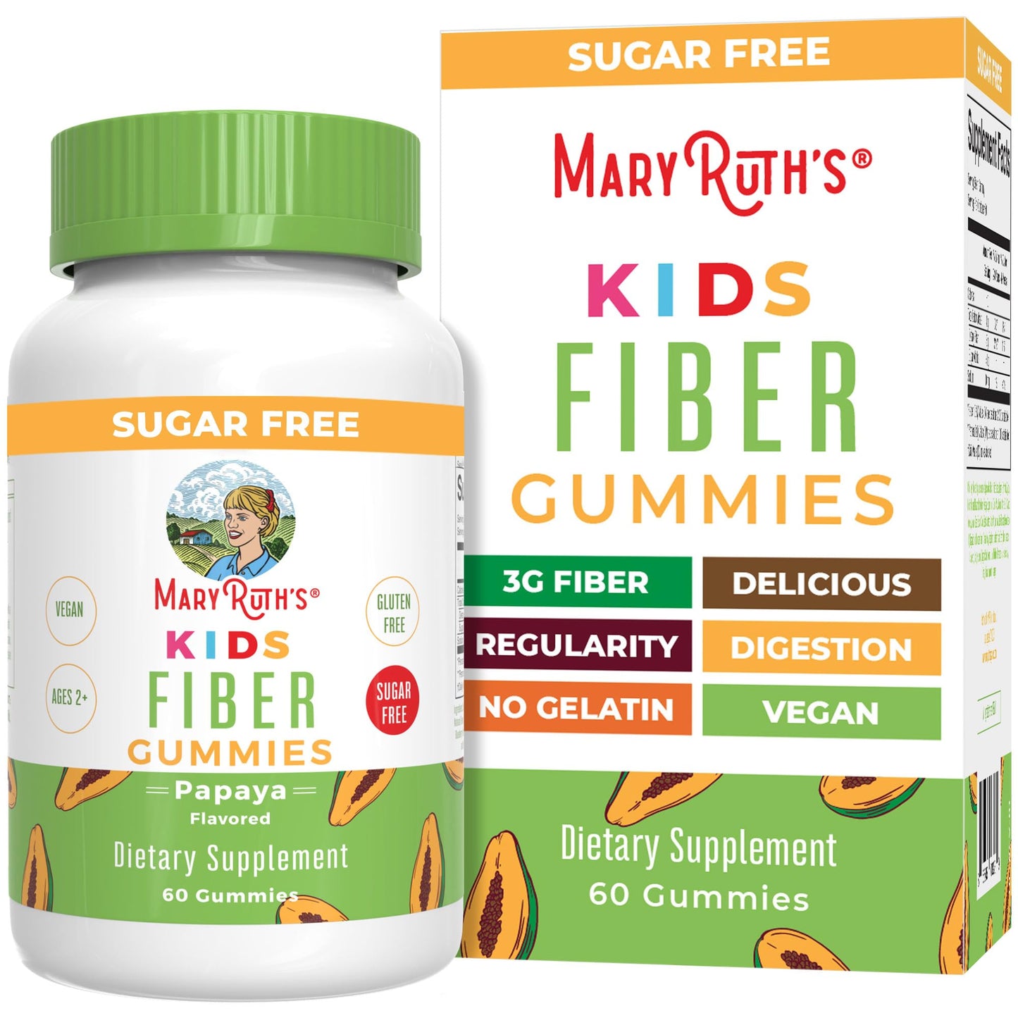 MARYRUTH'S Fiber Gummies for Kids | 2 Month Supply | Sugar Free | Soluble Fiber Supplement | Gut Health & Digestion Support - Maple Wellness Supplements