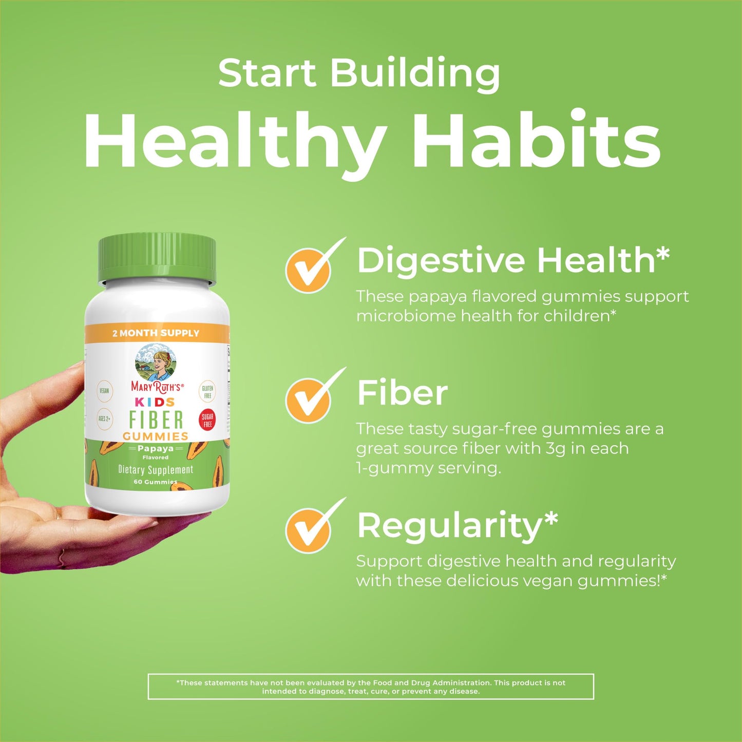 MARYRUTH'S Fiber Gummies for Kids | 2 Month Supply | Sugar Free | Soluble Fiber Supplement | Gut Health & Digestion Support - Maple Wellness Supplements