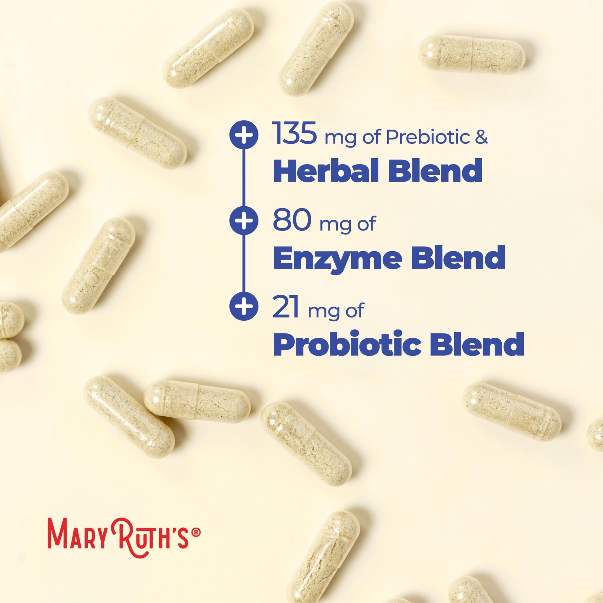 MaryRuth’s Gut Flora Health+ Enzymes | Prebiotic & Probiotic Digestive Enzymes for Healthy Gut Biome & Digestive Support | Gastrointestinal Health | CLP Certified - Maple Wellness Supplements