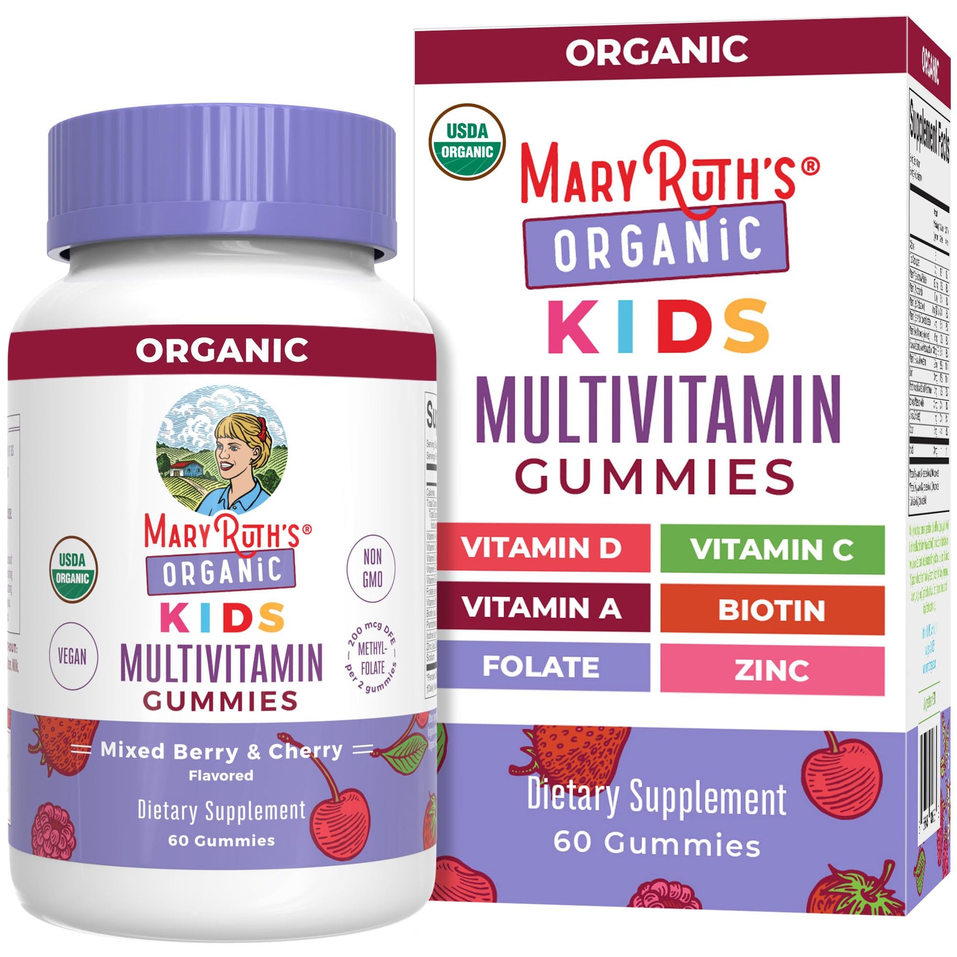 MARYRUTH'S Kids Vitamins | Multi | 1 Month Supply | Multivitamin Gummies for Ages 4+ | Multivitamin for Kids | Vegan | Only 2 Gummies a Day | 60 Count - Maple Wellness Supplements