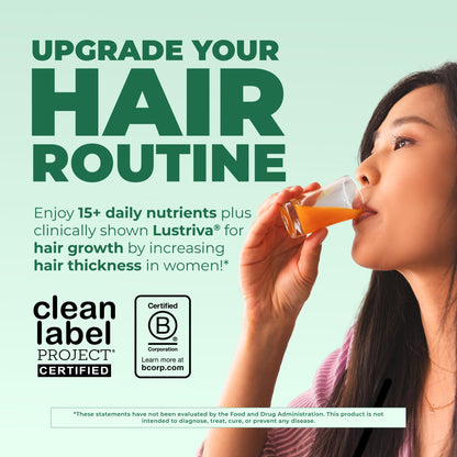 MARYRUTH'S Liquid Multivitamin + Hair Growth | Biotin 10000mcg | Lustriva Hair Growth Supplement | Clinically Tested in Women for Thicker Hair - Maple Wellness Supplements
