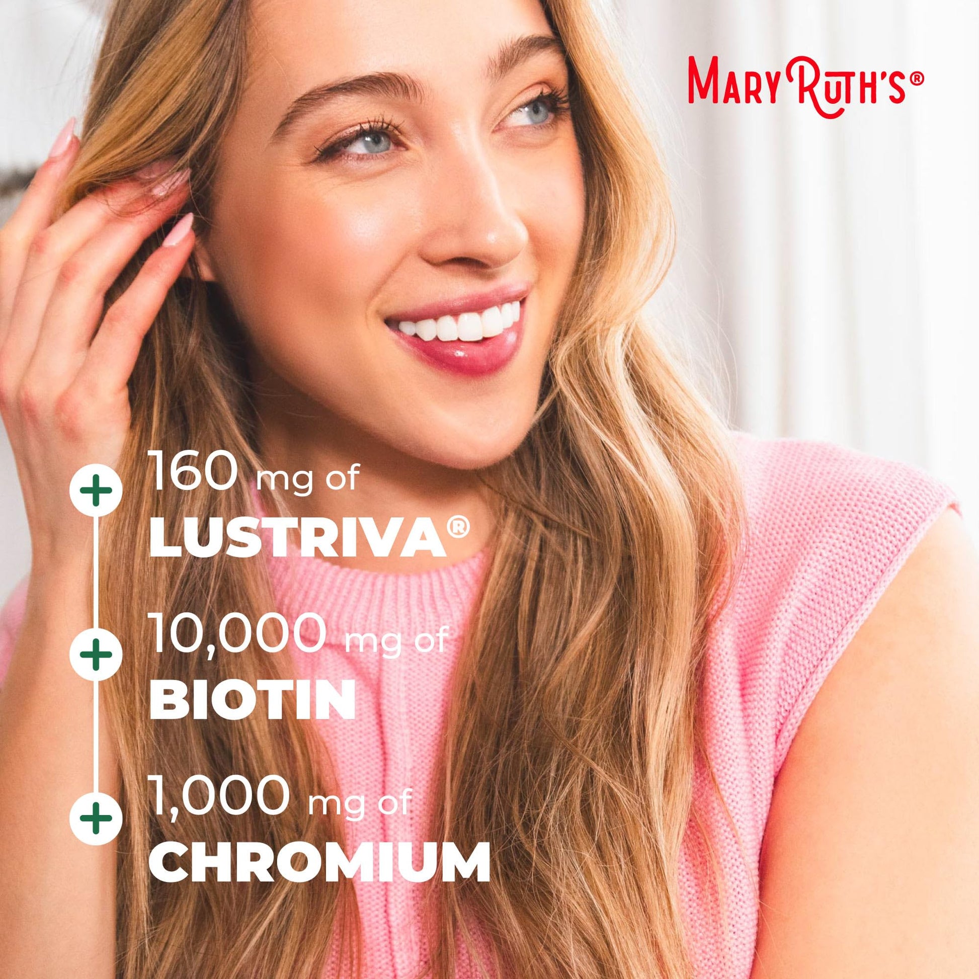 MARYRUTH'S Liquid Multivitamin + Hair Growth | Biotin 10000mcg | Lustriva Hair Growth Supplement | Clinically Tested in Women for Thicker Hair - Maple Wellness Supplements