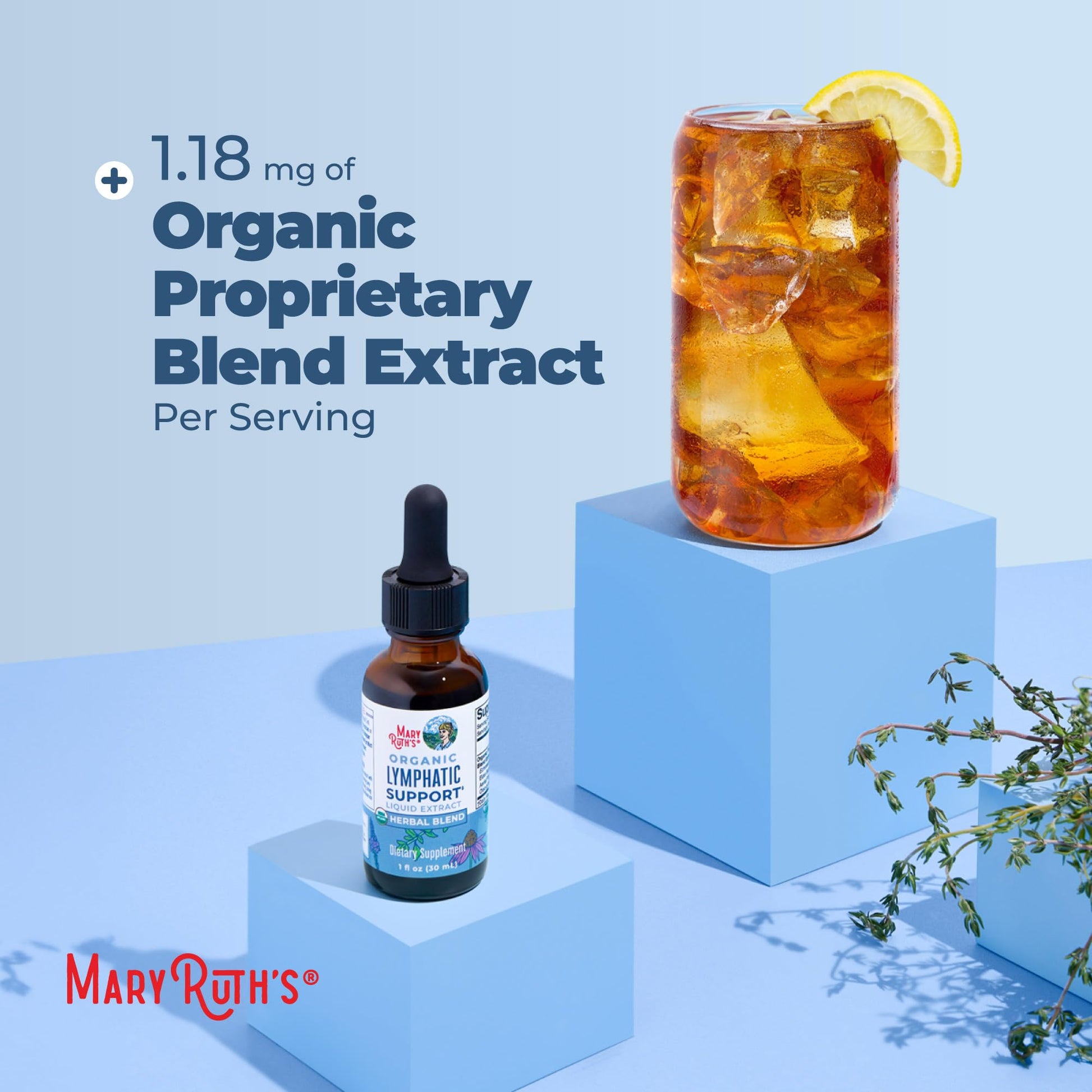 MARYRUTH'S Lymphatic Support Liquid Drops USDA Organic | Herbal Blend with Echinacea & Elderberry | Blue Vervain - Maple Wellness Supplements