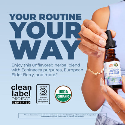 MARYRUTH'S Lymphatic Support Liquid Drops USDA Organic | Herbal Blend with Echinacea & Elderberry | Blue Vervain - Maple Wellness Supplements