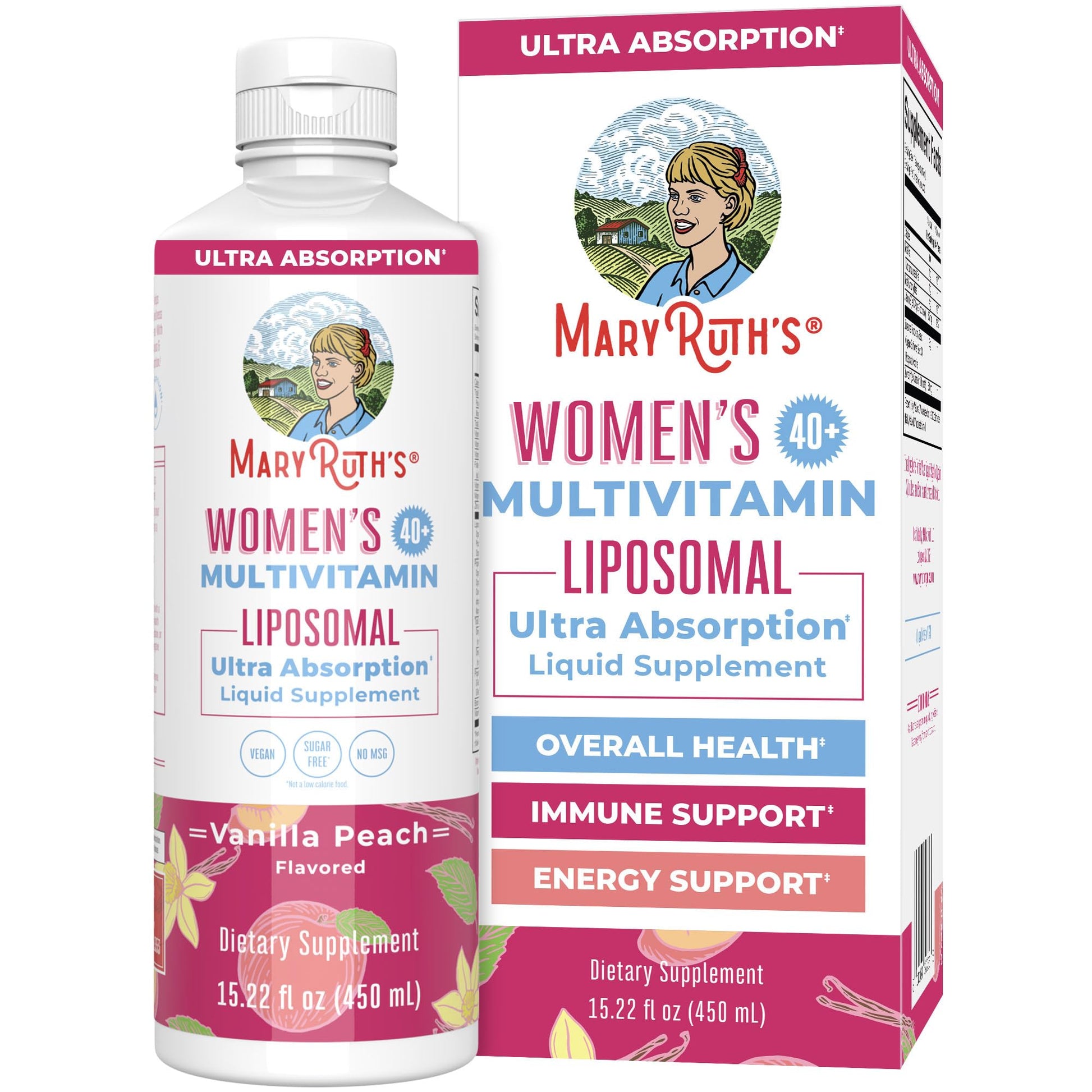 MaryRuth’s Multivitamin Liposomal for Women 40+ | Womens Multivitamin Liposomal | Immune Support Supplement | Menopause Supplement | Methylated Multivitamin | Vegan | Sugar Free | Non-GMO |15.22 Fl Oz - Maple Wellness Supplements