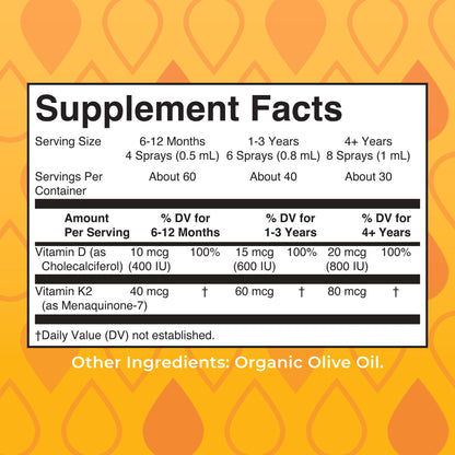 MaryRuth's Organic D3 + K2 Spray for Adults & Kids for Bone Health | Vitamin D3 as Cholecalciferol | Vitamin K2 | Immunity | Mineral Absorption | Heart Health | Vegan | Non-GMO | Gluten Free | 1 Fl Oz - Maple Wellness Supplements
