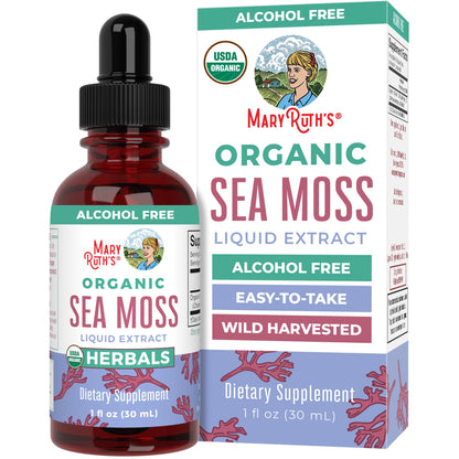 MARYRUTH'S Organic Irish Sea Moss Liquid Drops | Chondrus Crispus | Wild Harvested | Organic Irish Moss Formulated for Adults & Kids Ages 14+ | Unflavored - Maple Wellness Supplements