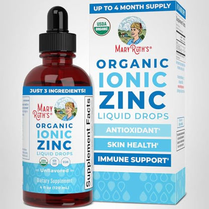 MaryRuth's Organic Liquid Zinc Supplement for Kids & Adults | Immune Support | Skin Health | Antioxidant | Cellular Metabolism | Zinc Sulfate - Maple Wellness Supplements