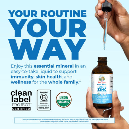 MaryRuth's Organic Liquid Zinc Supplement for Kids & Adults | Immune Support | Skin Health | Antioxidant | Cellular Metabolism | Zinc Sulfate - Maple Wellness Supplements