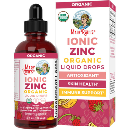MaryRuth's Organic Liquid Zinc Supplement for Kids & Adults | Immune Support | Skin Health | Antioxidant | Cellular Metabolism | Zinc Sulfate | Vegan | Non-GMO | Sugar Free | Gluten Free | 4 oz - Maple Wellness Supplements