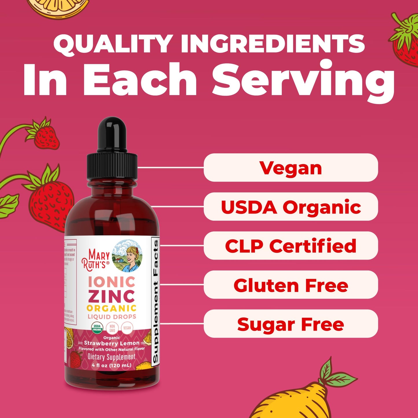 MaryRuth's Organic Liquid Zinc Supplement for Kids & Adults | Immune Support | Skin Health | Antioxidant | Cellular Metabolism | Zinc Sulfate | Vegan | Non-GMO | Sugar Free | Gluten Free | 4 oz - Maple Wellness Supplements