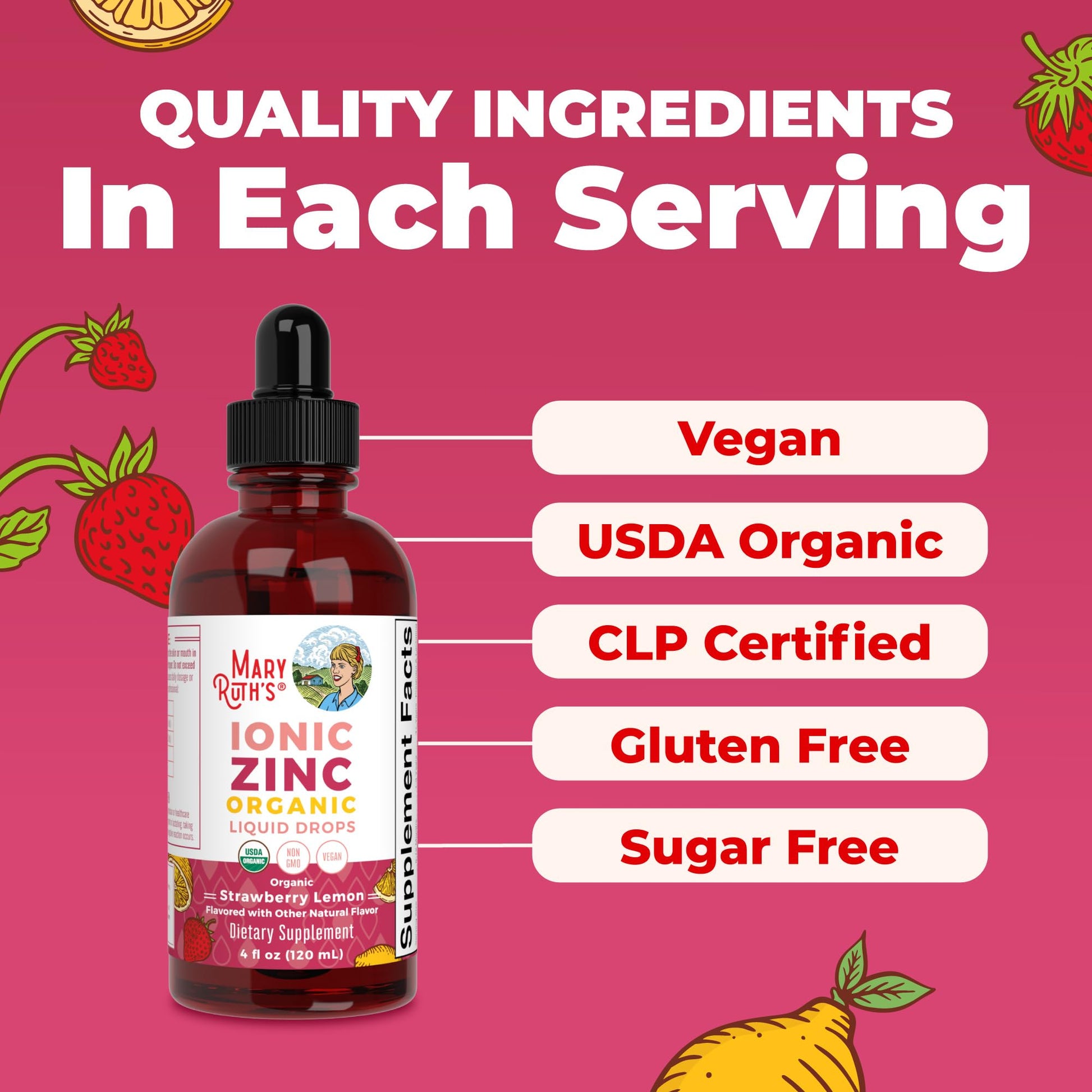 MaryRuth's Organic Liquid Zinc Supplement for Kids & Adults | Immune Support | Skin Health | Antioxidant | Cellular Metabolism | Zinc Sulfate | Vegan | Non-GMO | Sugar Free | Gluten Free | 4 oz - Maple Wellness Supplements