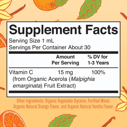 MARYRUTH'S Organic Toddler Vitamin C Drops for Immunity | Ages 1-3 Years | 15 mg Per Serving | Vitamin C for Immune Support & Overall Health | Vegan | Sugar Free - Maple Wellness Supplements