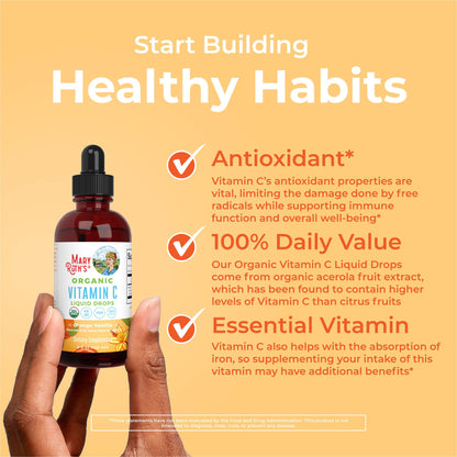 MARYRUTH'S Organic Vitamin C Supplement | Liquid Vitamin C Liquid Drops for Adults & Kids | Immune Support Supplement for Overall Health - Maple Wellness Supplements