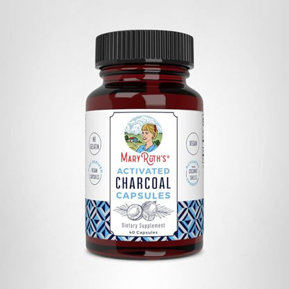MARYRUTH'S Organics Activated Charcoal Capsules | Substance Adsorption | Derived from Coconut Shells | Vegan Capsules from Pine Trees - Maple Wellness Supplements
