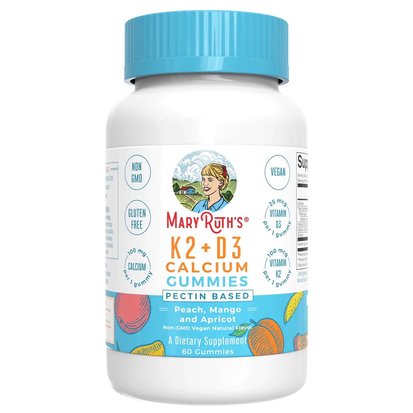 MARYRUTH'S Organics Calcium with Vitamin D & Vitamin K2, 2 Month Supply, Calcium Supplement Supports Bone Health & Joint Support, with Vitamins D3 K2 Gummies - Maple Wellness Supplements