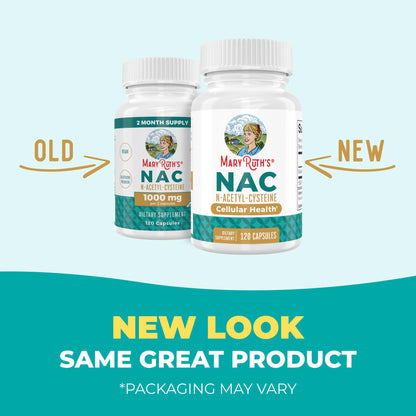 MARYRUTH'S Organics NAC Supplement N-Acetyl Cysteine | 2 Month Supply | NAC 1000mg per Serving | Vegan Capsules | Gluthamine Precursor | Amino Acid - Maple Wellness Supplements