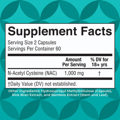 MARYRUTH'S Organics NAC Supplement N-Acetyl Cysteine | 2 Month Supply | NAC 1000mg per Serving | Vegan Capsules | Gluthamine Precursor | Amino Acid - Maple Wellness Supplements