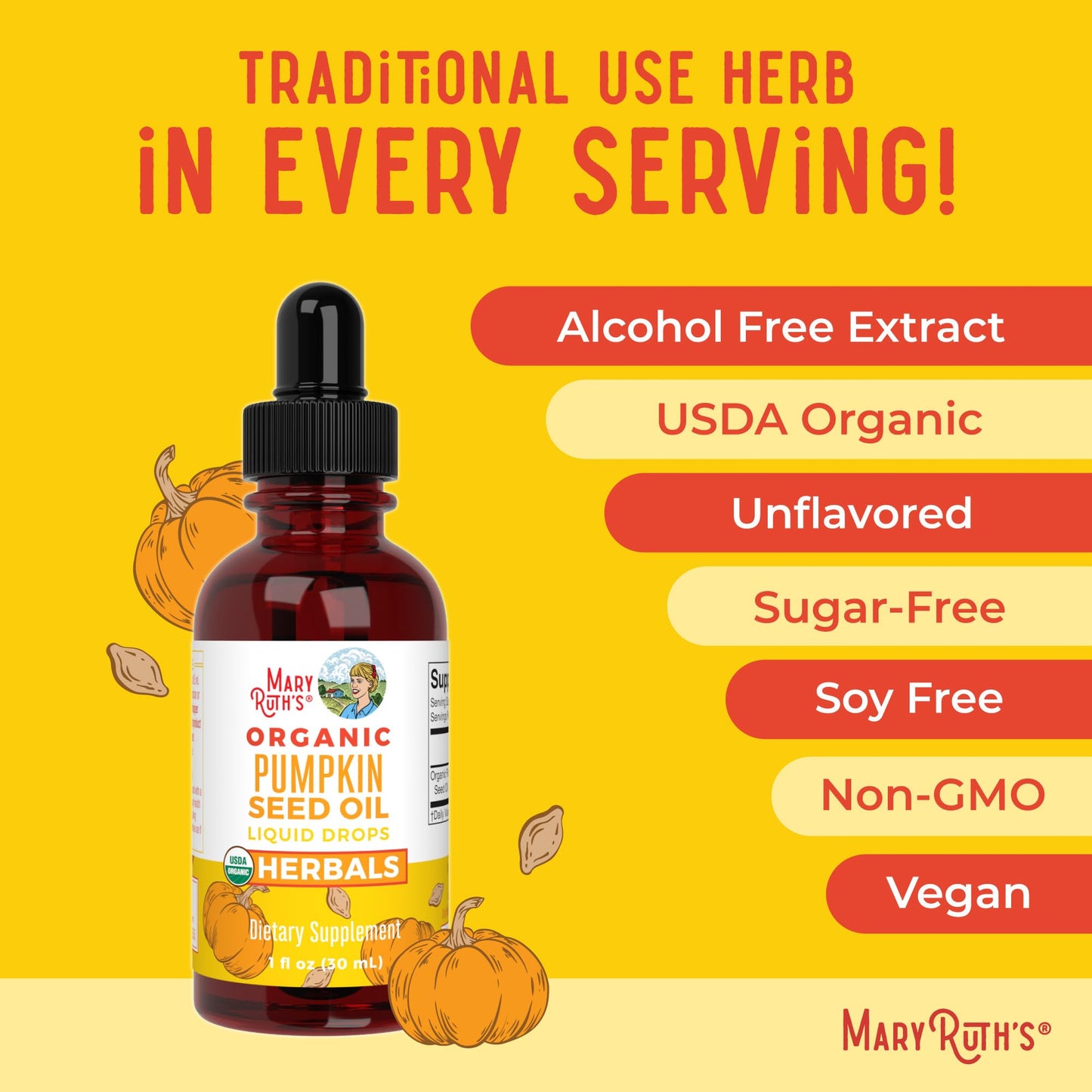 MARYRUTH'S Organics Pumpkin Seed Oil Cold Pressed | 2 Month Supply | USDA Organic Pumpkin Seed Liquid Drops for Men and Women | Urinary Health in Men - Maple Wellness Supplements