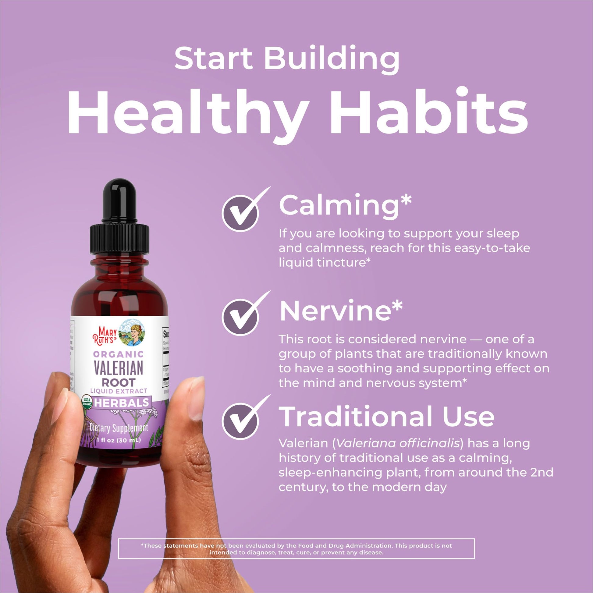 MARYRUTH'S Organics Valerian Root Liquid Drops | 2 Month Supply | Sugar Free | USDA Organic Valerian Root Drops | Support Sleep | Calm and Stress Relief - Maple Wellness Supplements