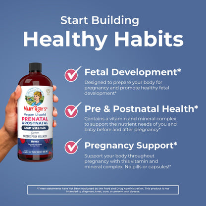 MARYRUTH'S Postnatal & Prenatal Vitamins for Women | Sugar Free | Selenium | Folate | Vegan | Non-GMO | Gluten Free | 32oz - Maple Wellness Supplements