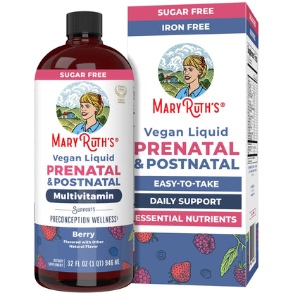 MARYRUTH'S Postnatal & Prenatal Vitamins for Women | Sugar Free | Selenium | Folate | Vegan | Non-GMO | Gluten Free | 32oz - Maple Wellness Supplements