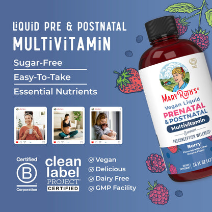 MARYRUTH'S Postnatal & Prenatal Vitamins for Women | Sugar Free | Womens Multivitamin for Pre-Conception, Pregnancy & Nursing | Ginger - Maple Wellness Supplements