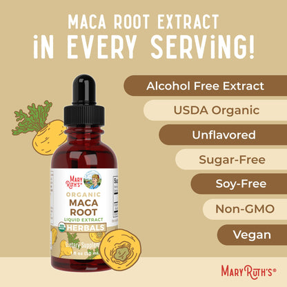 MARYRUTH'S USDA Organic Maca Root Liquid Drops | Vegan | Non-GMO | Gluten Free | Alcohol Free | 1 Fl Oz - Maple Wellness Supplements