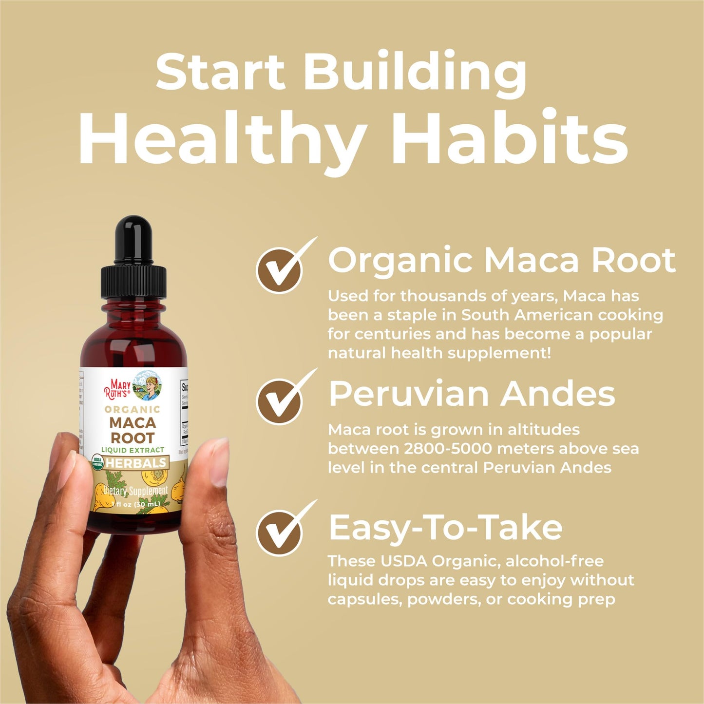 MARYRUTH'S USDA Organic Maca Root Liquid Drops | Vegan | Non-GMO | Gluten Free | Alcohol Free | 1 Fl Oz - Maple Wellness Supplements