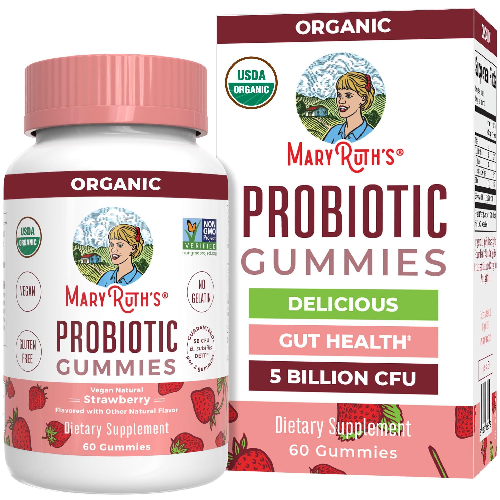 MARYRUTH'S USDA Organic Probiotic Gummies Probiotic Digestive Support | Immune Support | Digestive & Gut Health Supplement | 5 Billion CFU - Maple Wellness Supplements