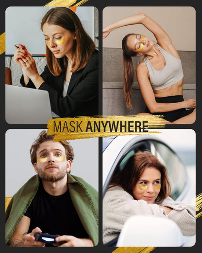 Maskiss 24k Gold Under Eye Patches (25 Pairs), eye mask, Collagen Skin Care Products - Maple Wellness Supplements