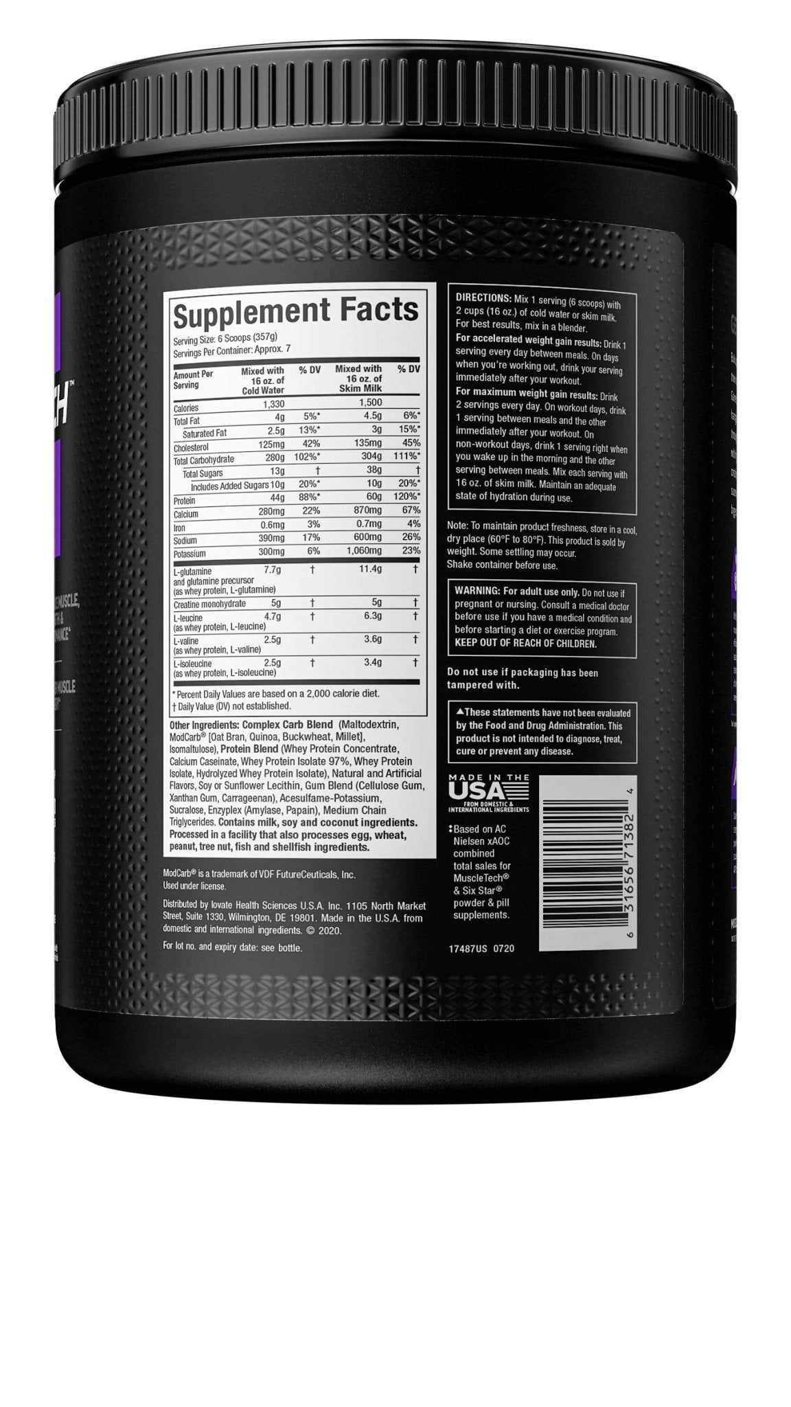 Mass Gainer MuscleTech 100% Mass Gainer Protein Powder Protein Powder for Muscle - Maple Wellness Supplements