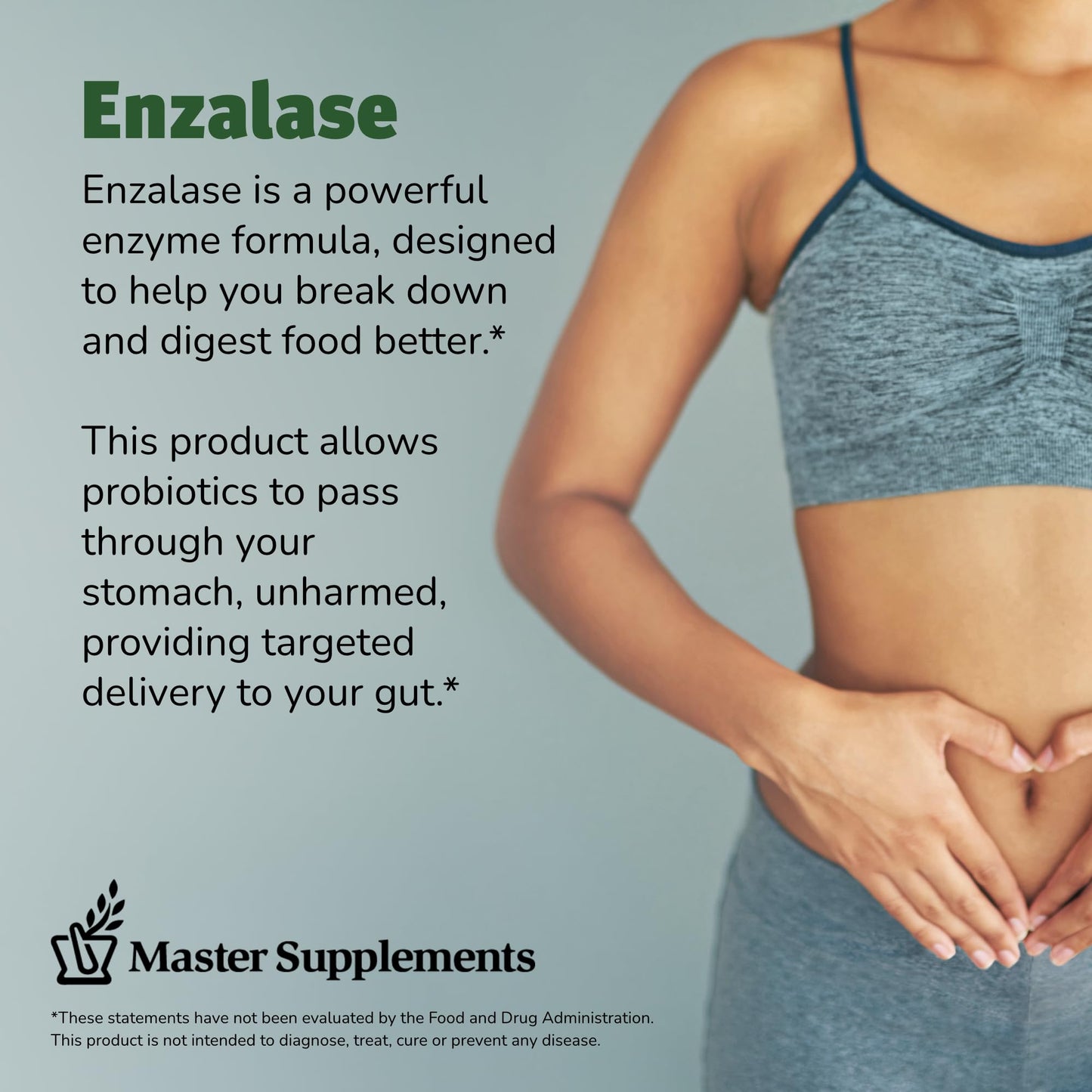 Master Supplements Enzalase - 50 Capsules - Probiotic Compatible Enzymes - Provides Digestive Boost + Gas & Bloating Relief - Gluten Free - 50 Servings - Maple Wellness Supplements