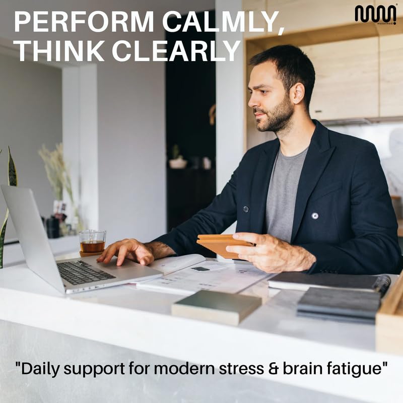 mastermedi Cortisol Supplements for Women and Men Support with Magnesium, Ashwagandha, Lion’s Mane & GABA – Adaptogenic Stress Relief & Mood Support – Non-GMO, No Fillers, Gluten-Free - Maple Wellness Supplements