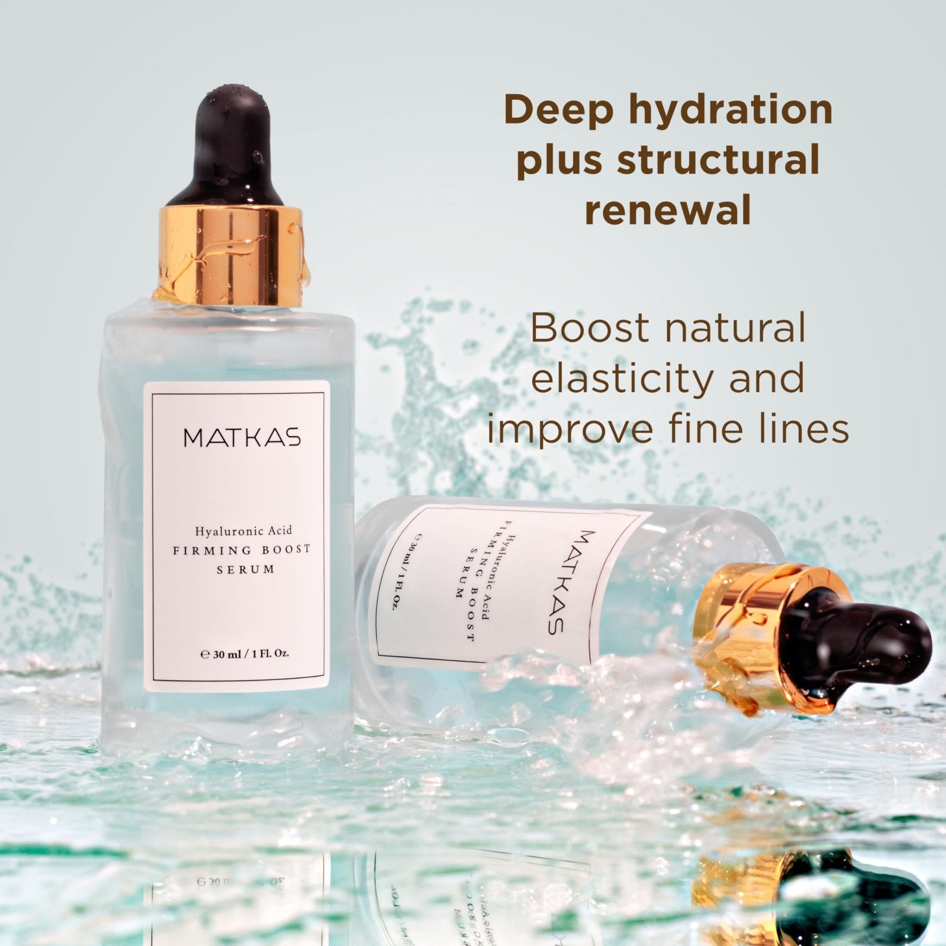 MATKAS Korean Firming Boost Hydrating Hyaluronic Acid Serum 1 Fl. Oz. - Hyaluronic Acid + 2% Niacinamide Serum for Dry Skin, Anti Aging Korean Peptides Moisturizer for Face, Deep Facial Skin Hydration - Maple Wellness Supplements
