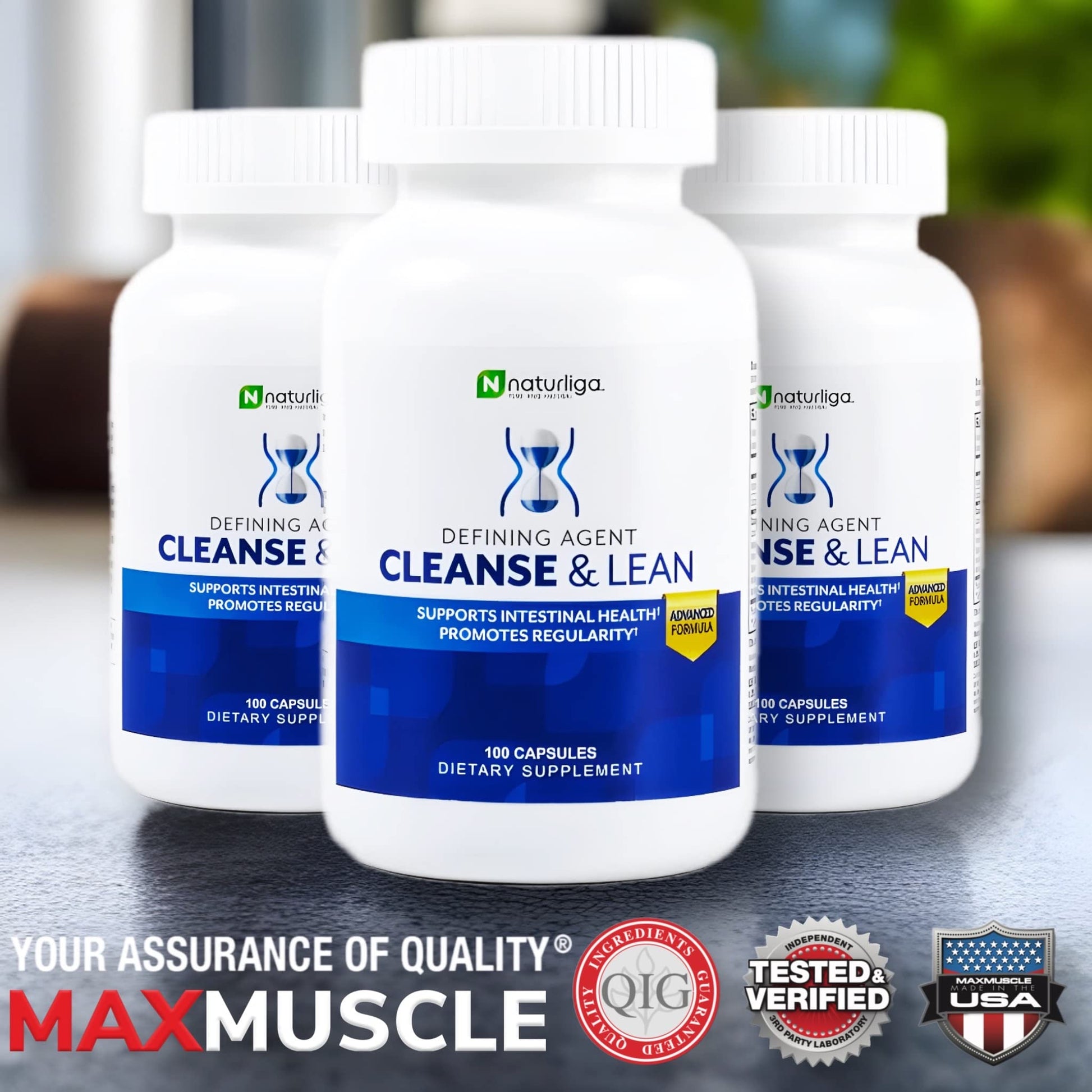 Max Muscle Naturaliga Cleanse and Lean Defining Agent Herbal Cleanse for Regularity w/Natural Detoxifying Ingredients for Gut Health Colon Detox - Maple Wellness Supplements