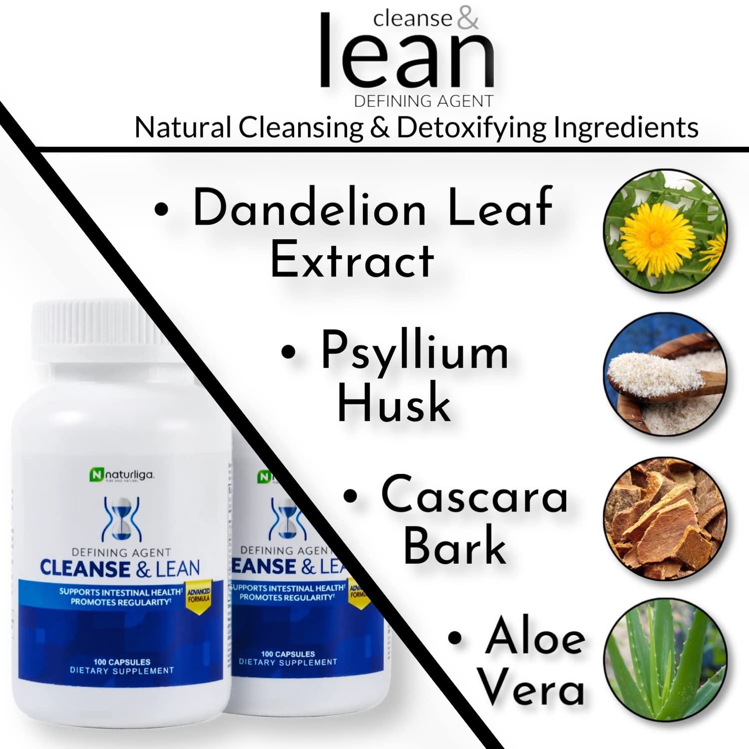 Max Muscle Naturaliga Cleanse and Lean Defining Agent Herbal Cleanse for Regularity w/Natural Detoxifying Ingredients for Gut Health Colon Detox - Maple Wellness Supplements