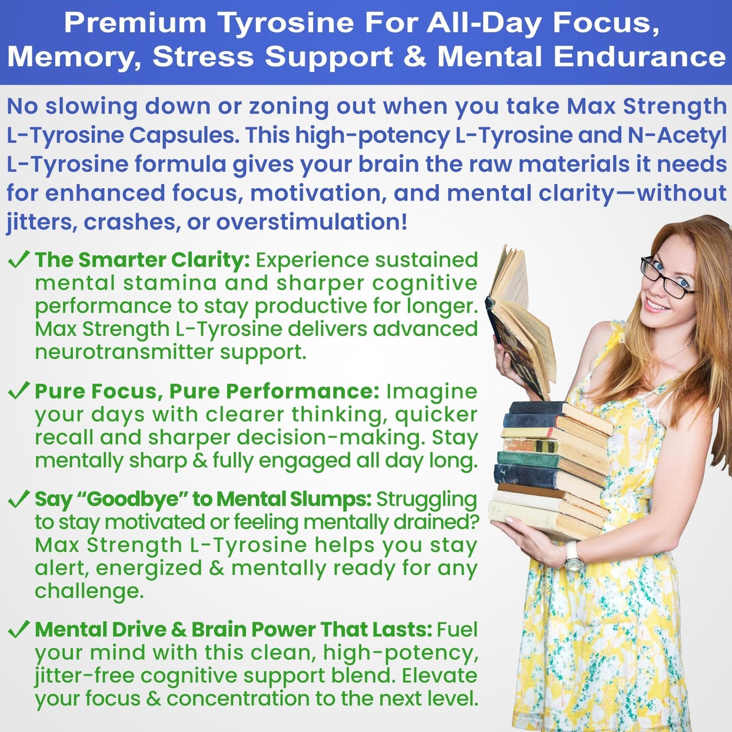 Max Strength L Tyrosine Supplement & N Acetyl L Tyrosine Peak Focus, Alertness, Concentration, Body & Mind Energy. L-Tyrosine 850mg Per 1 Capsule. A Well-Being Nutrient Boost For Performance - Maple Wellness Supplements