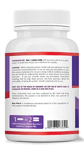 Maximum Slim Max Flex-3 Pain Relief Formula with Green Lipped Mussel - 60 Count - Maple Wellness Supplements